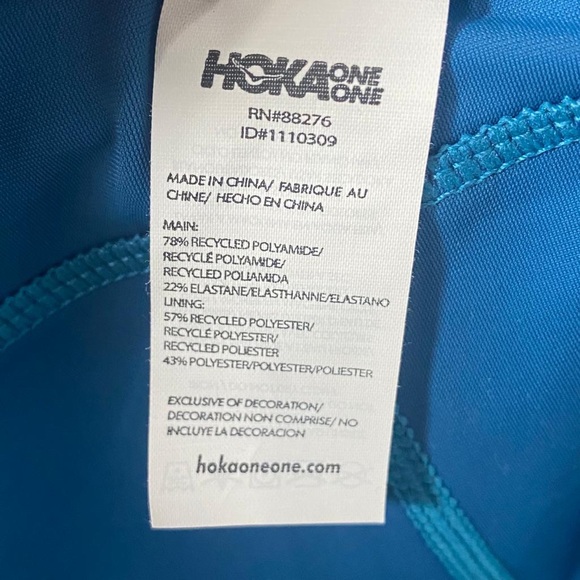 Hoka Teal Performance Crop Tights Leggings Large Side Pockets NWT - Picture 5 of 15